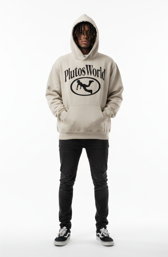 Plutos World Arch Oval Logo Essential Heavyweight Hoodie