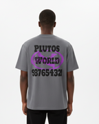 Plutos Purple Oval Logo Cotton Tee-Shirt