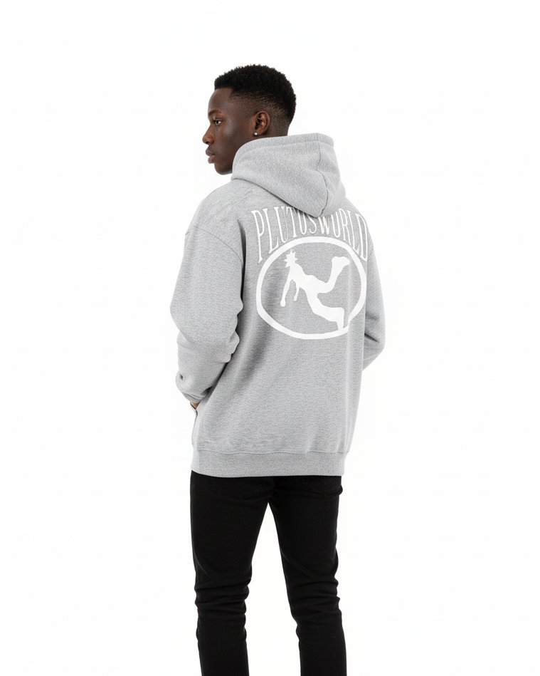 PlutosWorld Oval Logo 199 Oversize Fleeced Hoodie