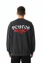 Plutos World White Snow Washed Oversized Sweatshirt