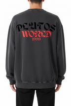 Plutos World Black Snow Washed Oversized Sweatshirt