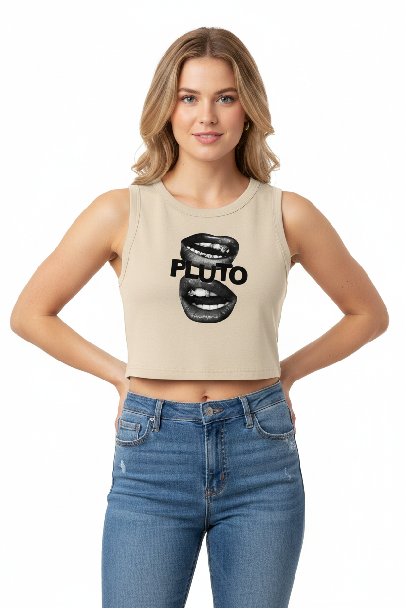 PLUTO Lips Tight Crop Tank Top