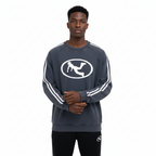 Pluto White Oval Logo Snow Washed Tape Sweatshirt