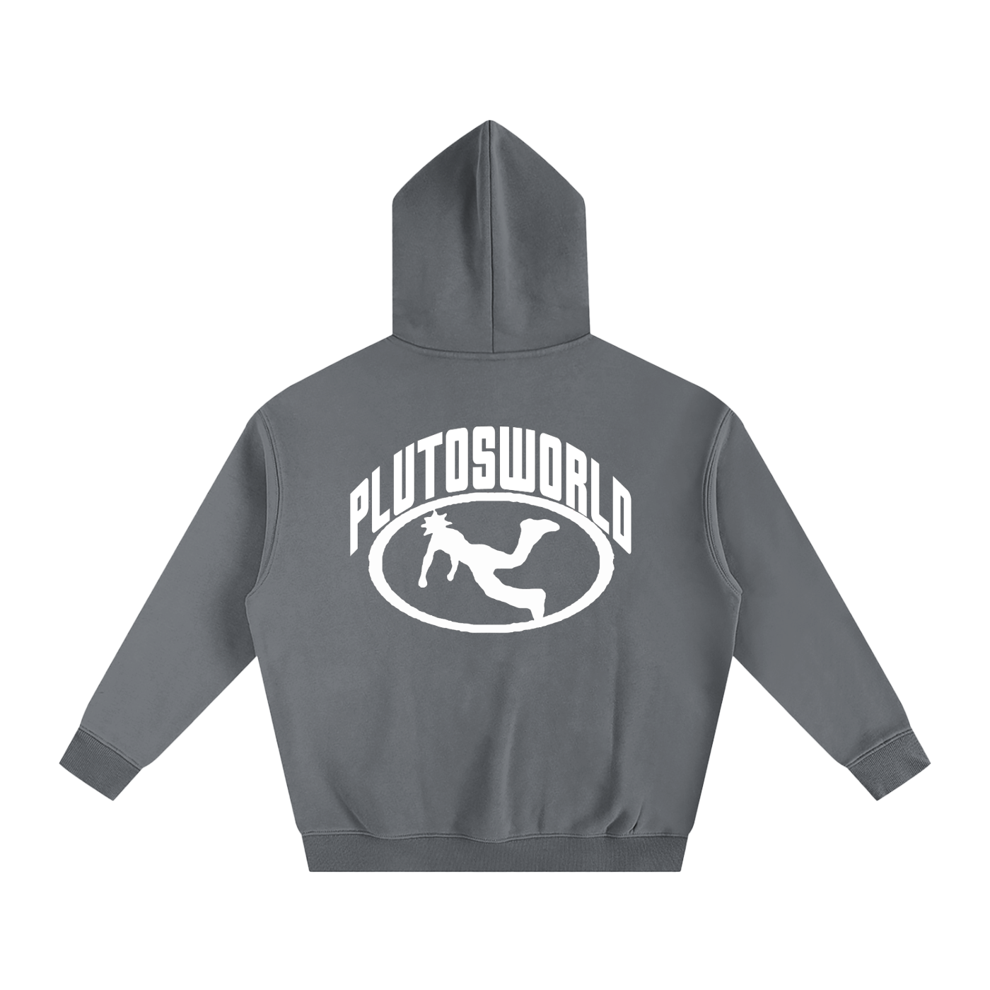 Pluto W Oval Logo Oversize Fleeced Hoodie