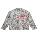 Red Pluto Oval Tree Camo Waffle Tee