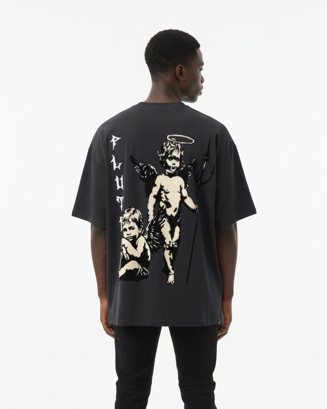 Pluto Angel Trident Loose Cotton Tee-Shirt