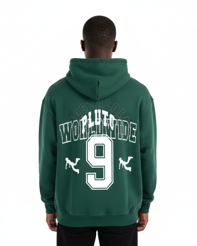 Pluto Nostalgia White Oversize Fleeced Hoodie