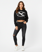 Womens Plutos Oval Logo Cropped Hoodie