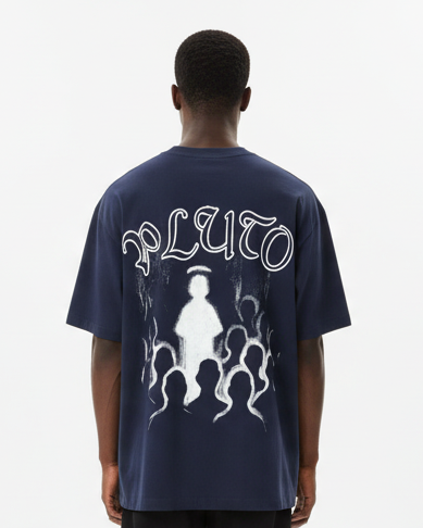 Pluto Outline Cotton Tee-Shirt