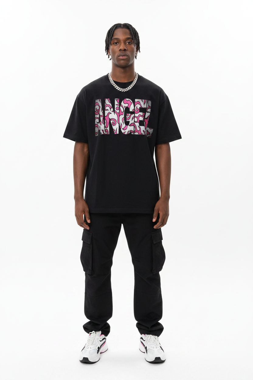 ANGEL Pink Decor Cotton Tee-Shirt