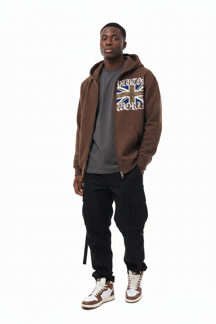 PLUTOSWORLD UK Flag Oversized Boxy Hoodie