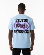 Plutos Purple Oval Logo Cotton Tee-Shirt