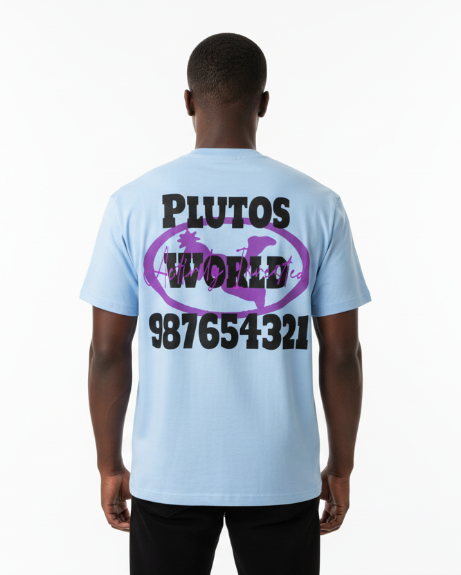 Plutos Purple Oval Logo Cotton Tee-Shirt