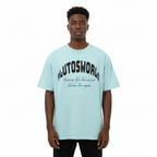 PlutosWorld Black Globe Snow Washed Oversized Tee-Shirt