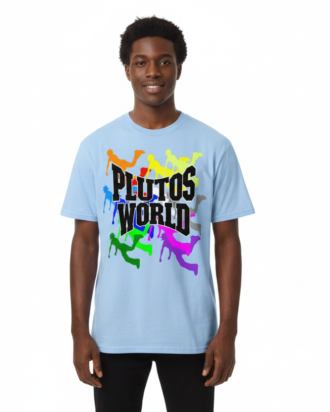 PLUTOSWORLD Color Logo Cotton Tee-Shirt