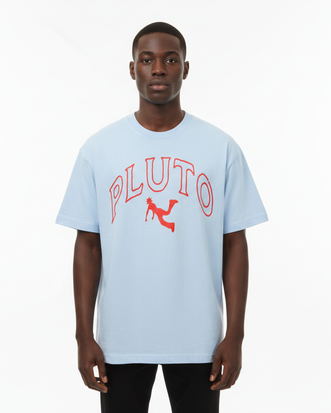 RED Pluto Outline Cotton Boxy Tee-Shirt