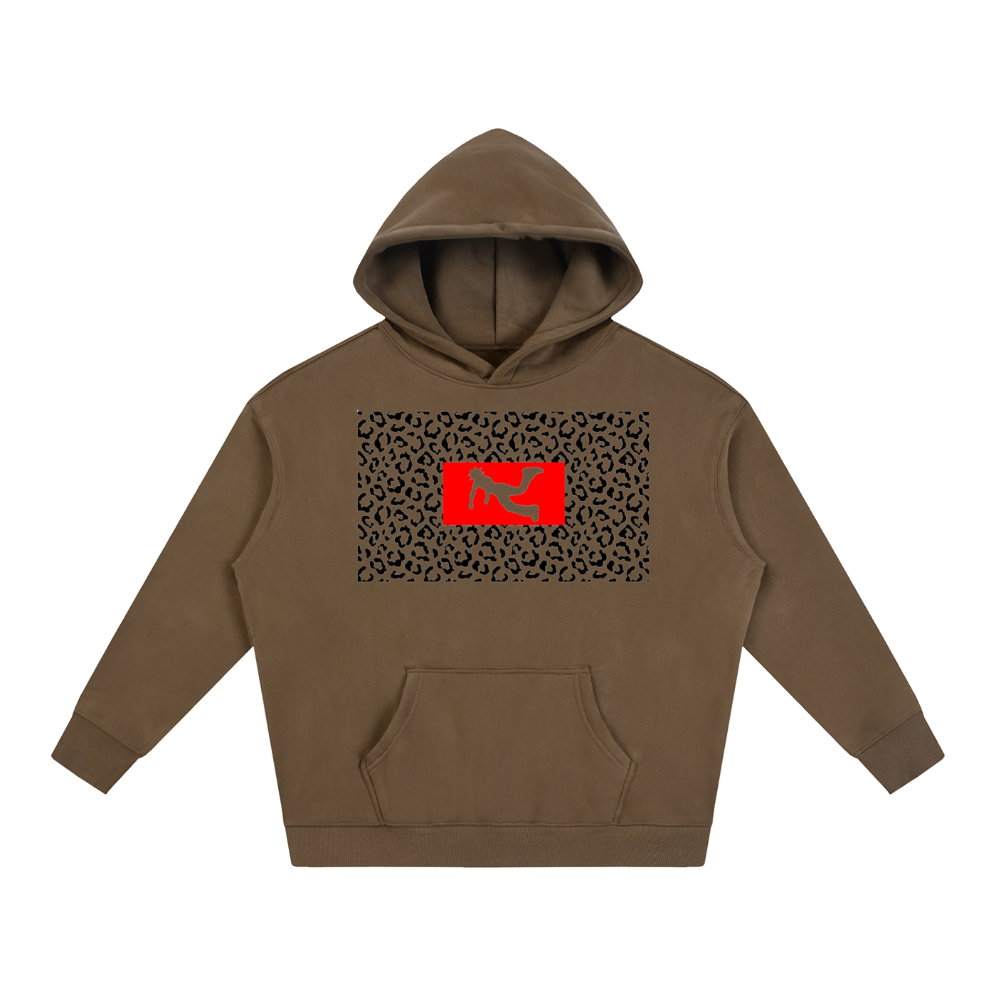 Pluto Leopard Print Fleeced Hoodie