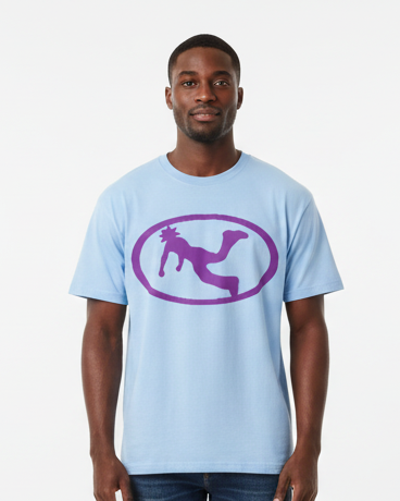 Plutos Purple Oval Logo Cotton Tee-Shirt