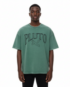 Pluto Angel Outline Mineral Wash Boxy Cotton Tee-Shirt