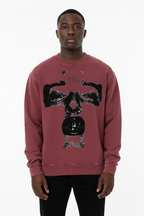 Black Pluto Face Acid Wash Oversize Long Sleeve T-Shirt