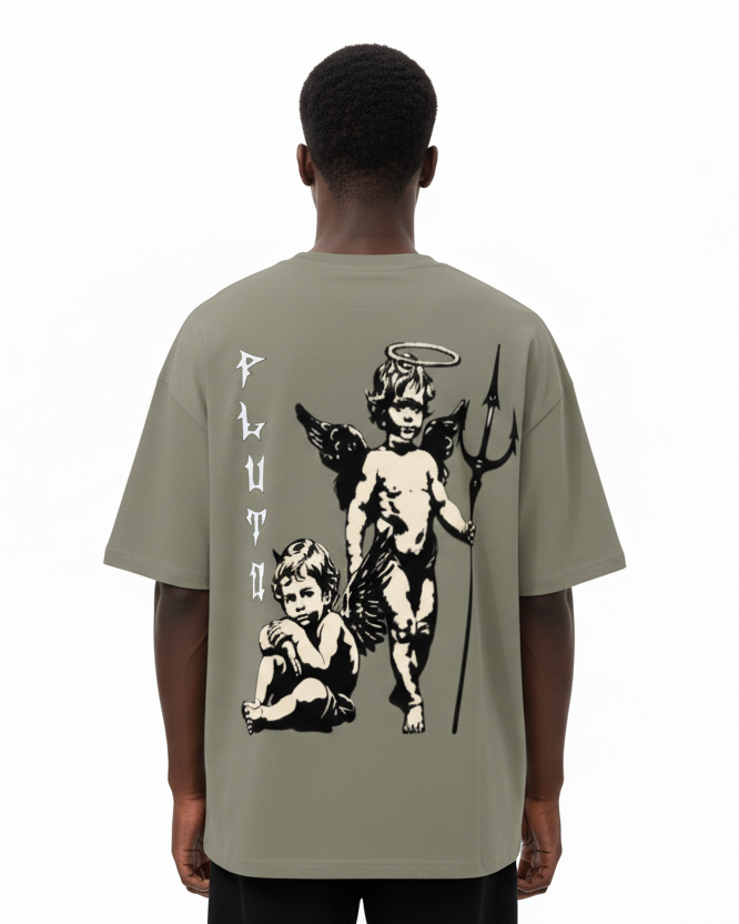 Pluto Angel Trident Loose Cotton Tee-Shirt