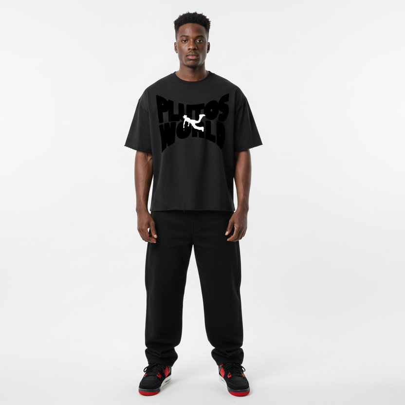Plutos World Black Bulk Boxy T-Shirt