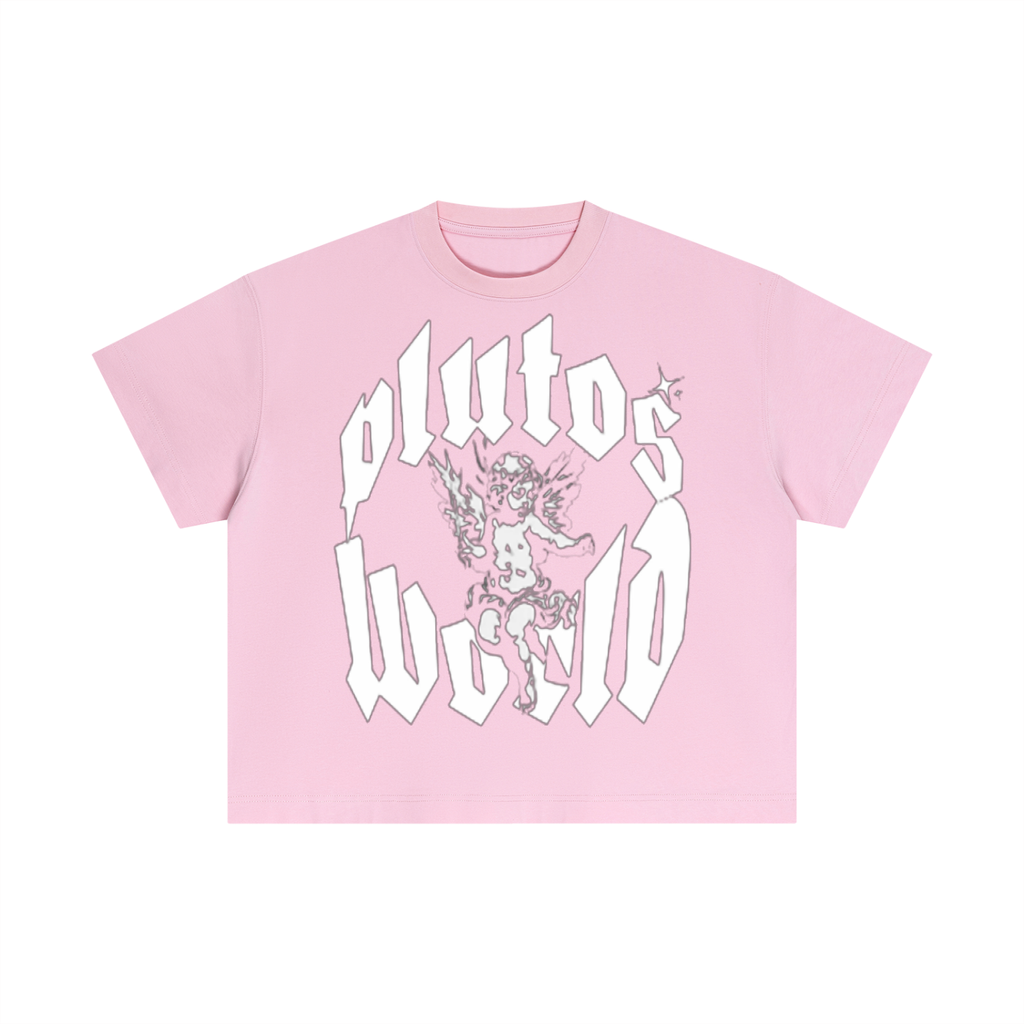 PlutosWorld Angel Cotton Boxy Tee-Shirt