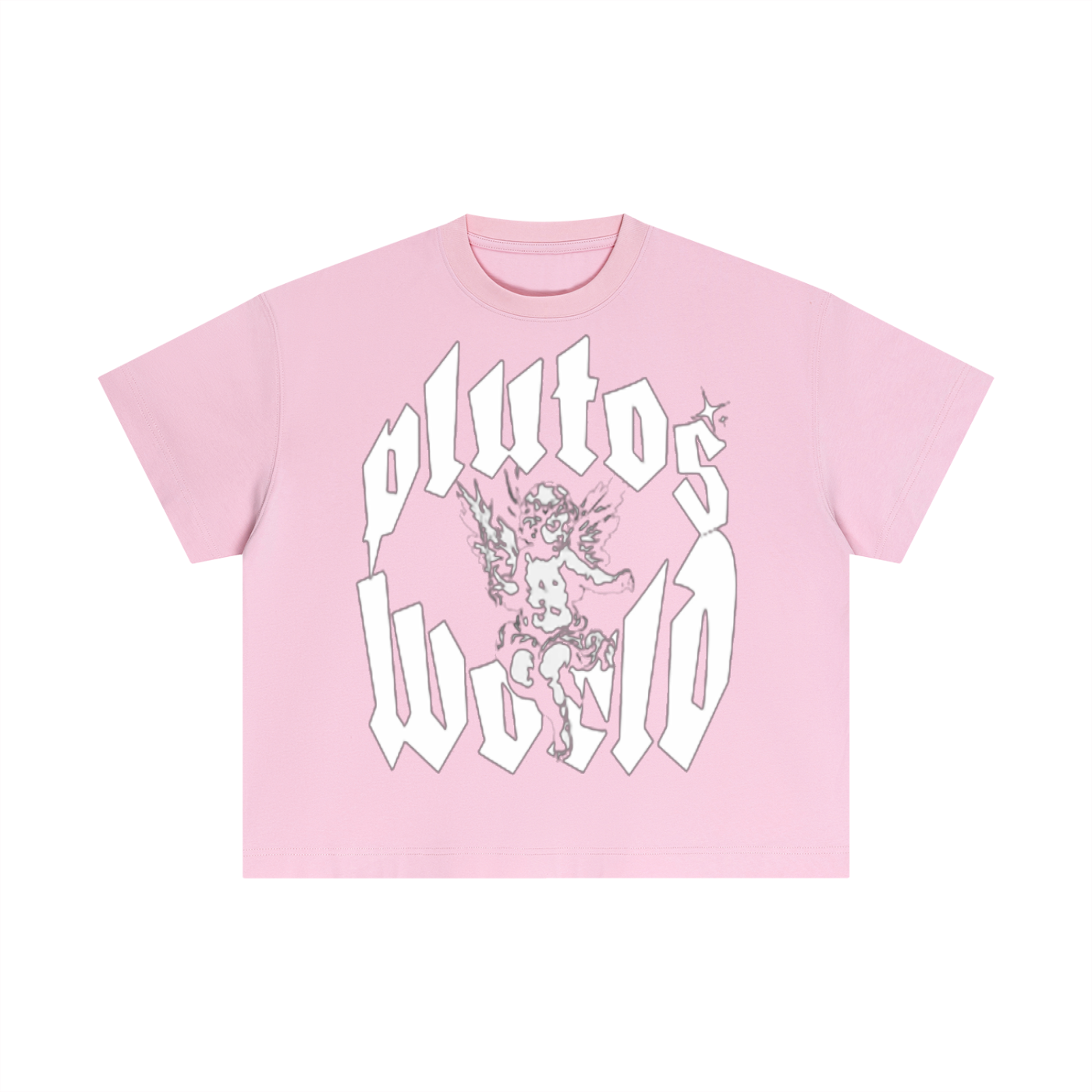 PlutosWorld Angel Cotton Boxy Tee-Shirt