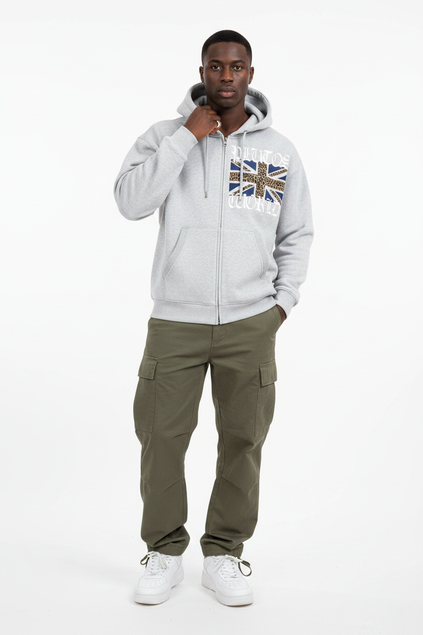 PLUTOSWORLD UK Flag Oversized Boxy Hoodie