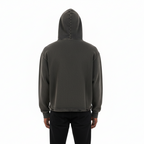 Pluto White Oval Logo Vintage Washed Frayed-Hem Hoodie