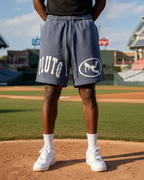 PLUTO Oval Logo Vintage Wash Cotton Shorts