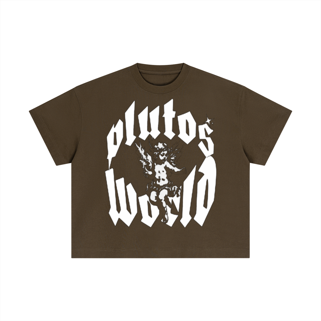 PlutosWorld Angel Cotton Boxy Tee-Shirt