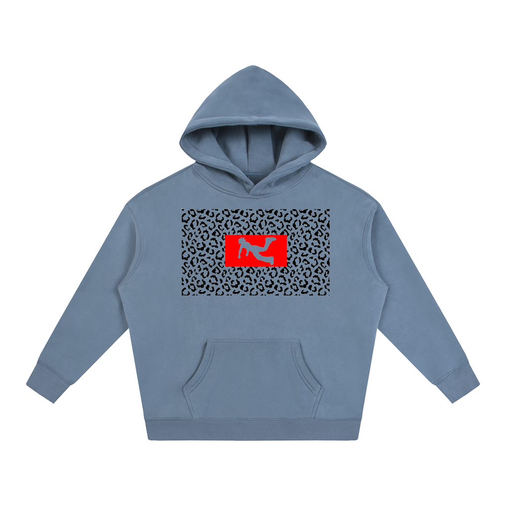 Pluto Leopard Print Fleeced Hoodie