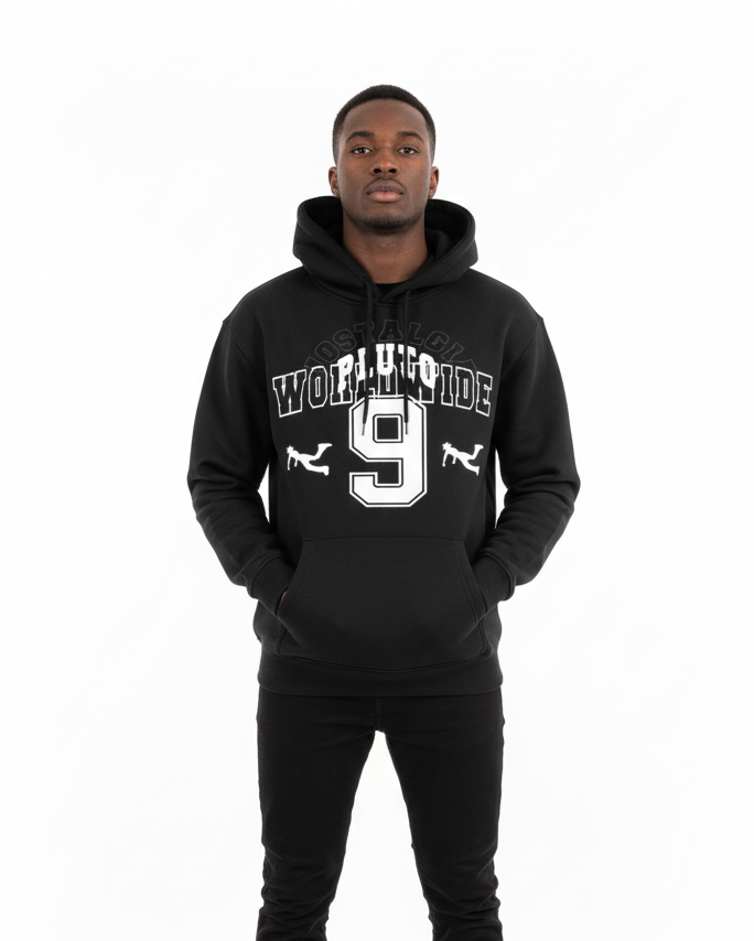 Pluto Nostalgia White Oversize Fleeced Hoodie