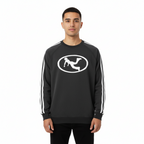 Pluto White Oval Logo Snow Washed Tape Sweatshirt