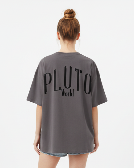 Pluto Cross Face Loose Cotton Tee-Shirt