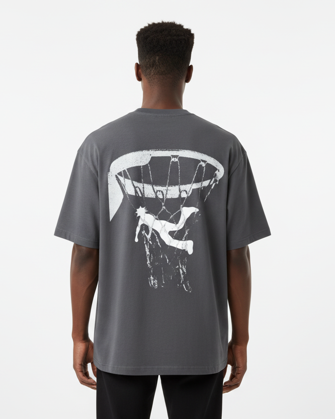 PLUTO Sports Lettering Cotton Tee-Shirt