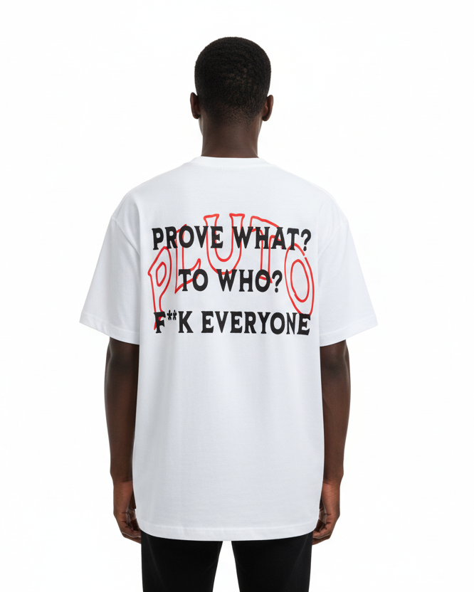 RED Pluto Outline Cotton Boxy Tee-Shirt