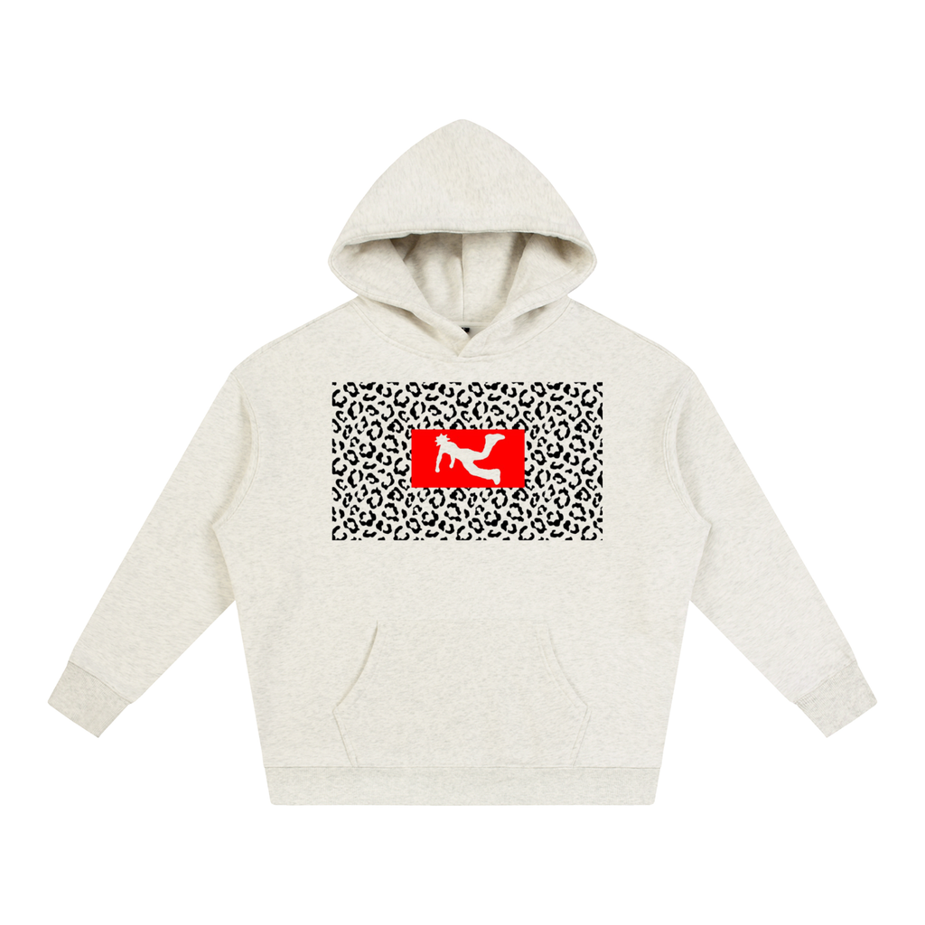 Pluto Leopard Print Fleeced Hoodie