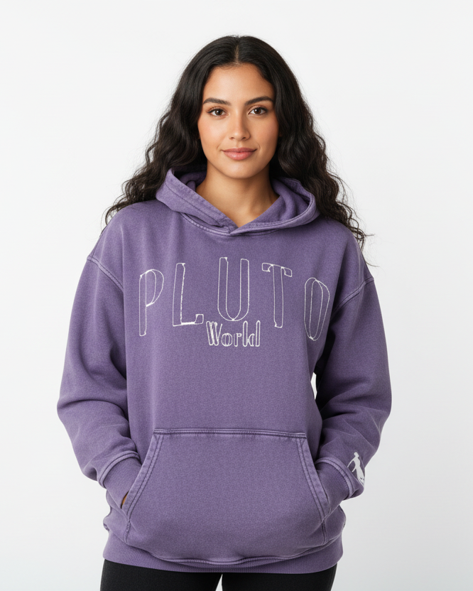 Pluto World Snow Washed Cotton Hoodie