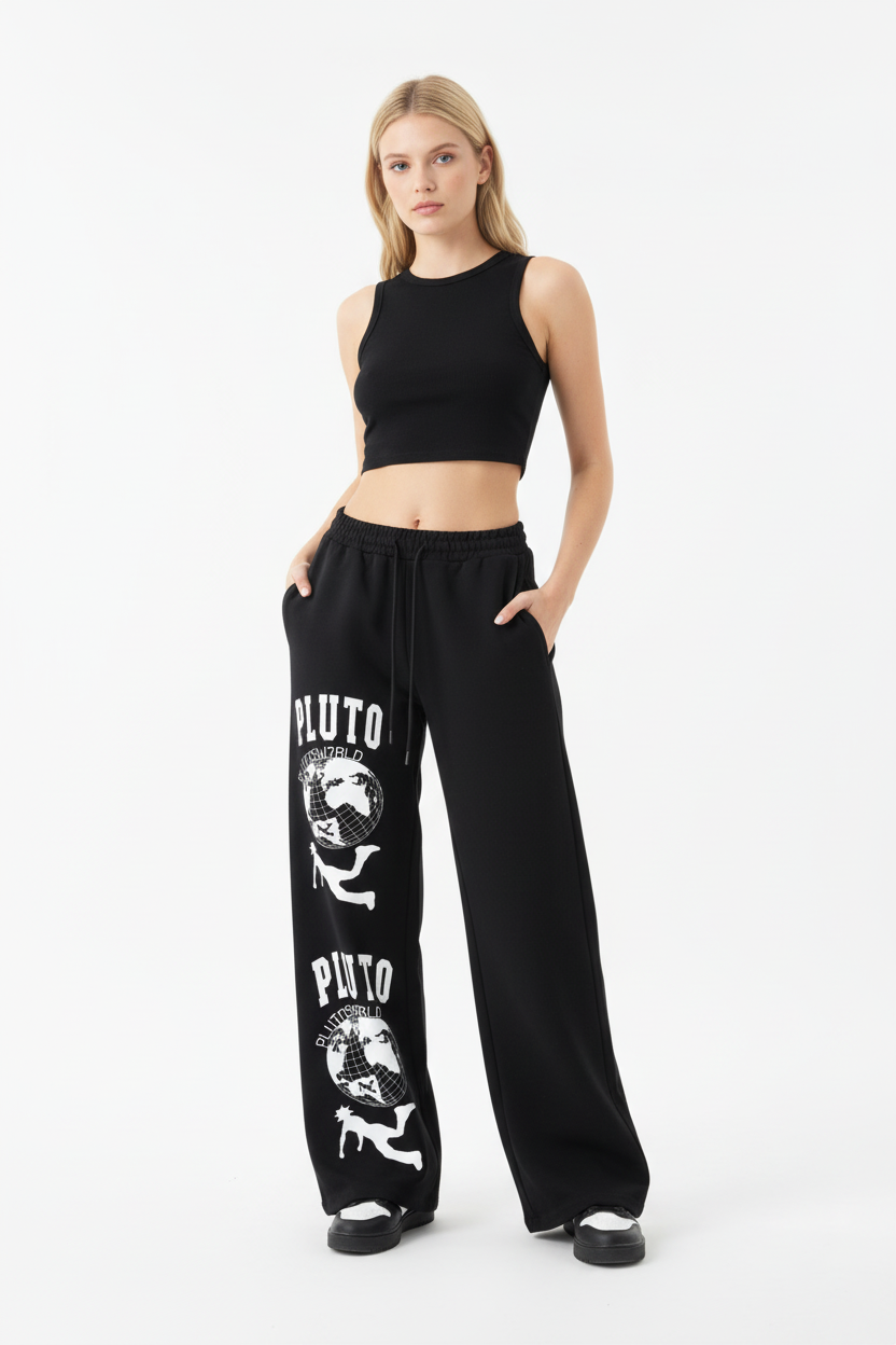 Pluto Logos Straight-Leg Sweatpants