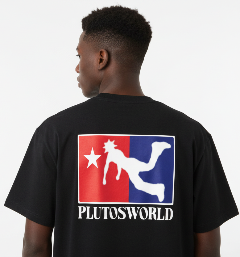 PlutosWorld Red & Blue Cotton Tee-Shirt