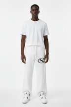 Pluto Black Oval Logo Straight-Leg Sweatpants