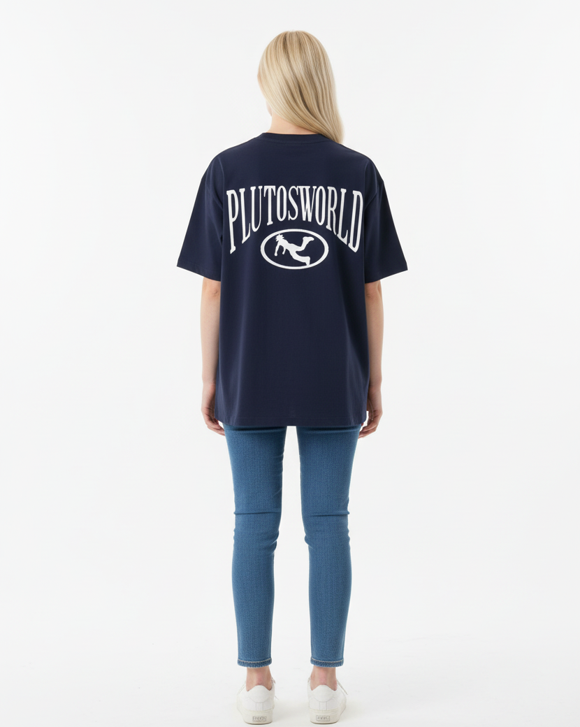 Pluto White Oval Logo Tee-Shirt