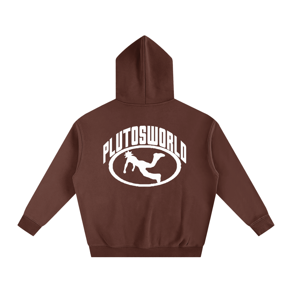 Pluto W Oval Logo Oversize Fleeced Hoodie