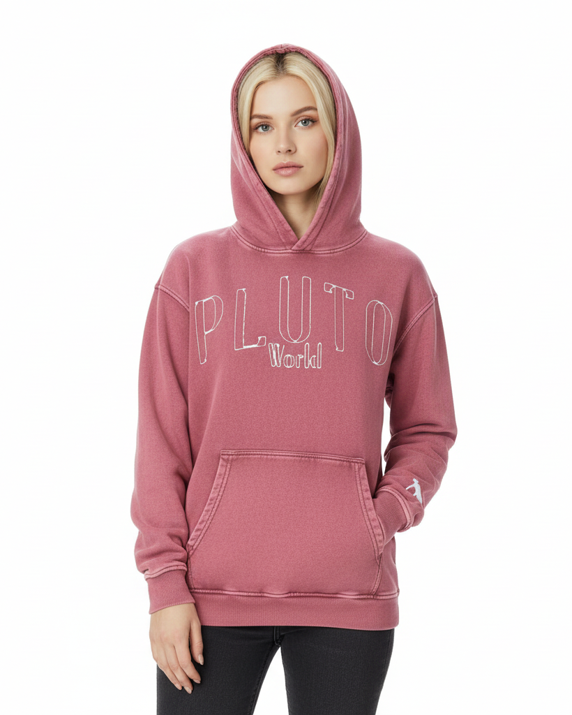 Pluto World Snow Washed Cotton Hoodie