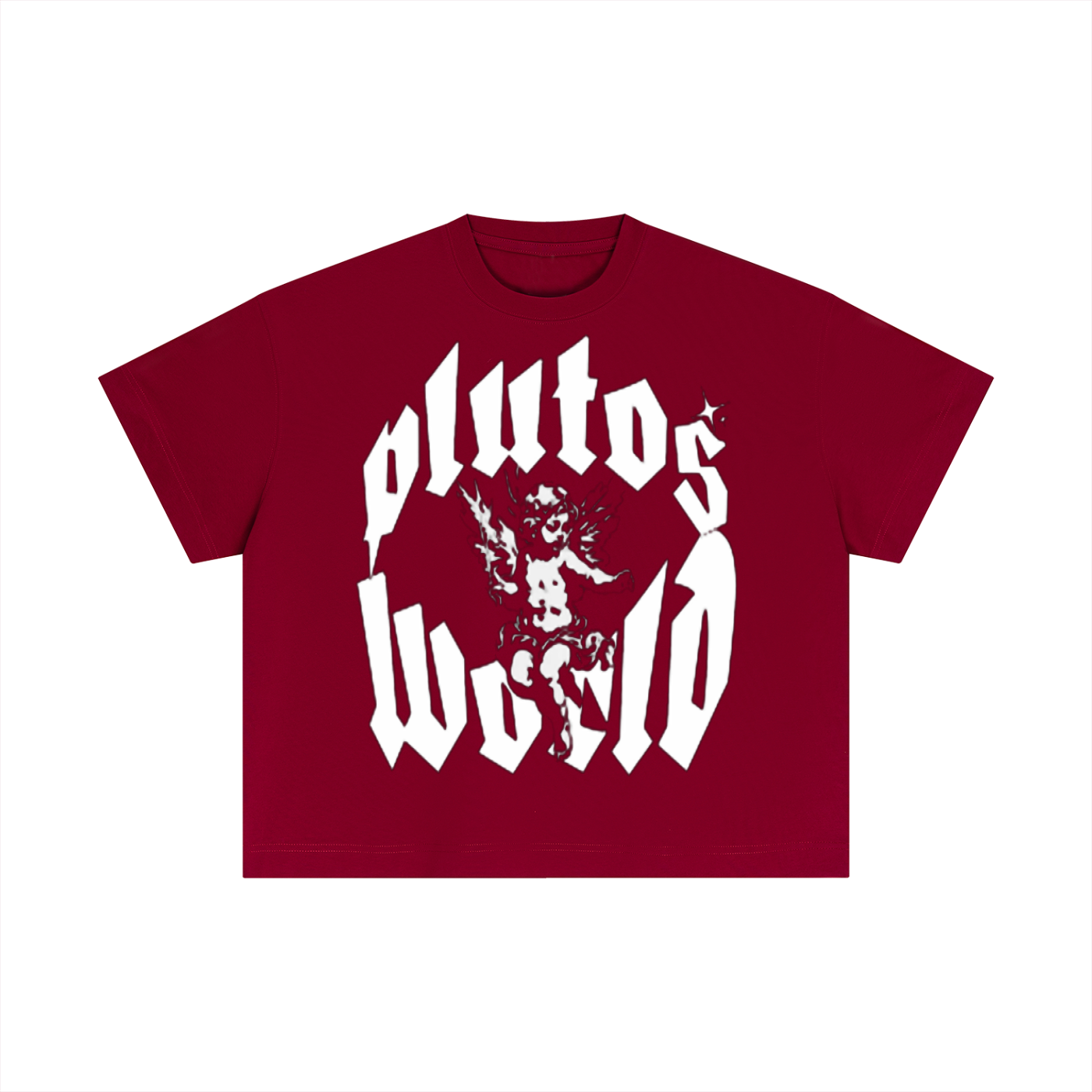 PlutosWorld Angel Cotton Boxy Tee-Shirt