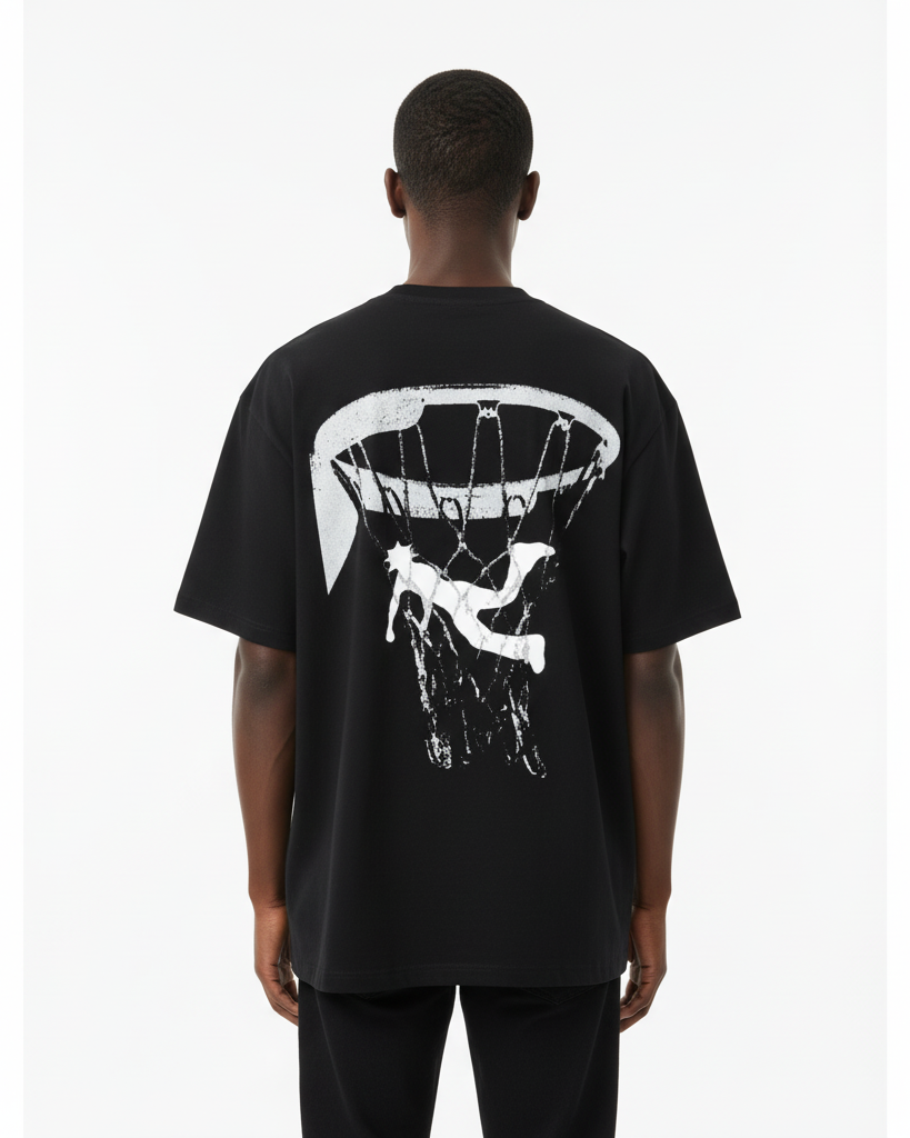PLUTO Sports Lettering Cotton Tee-Shirt