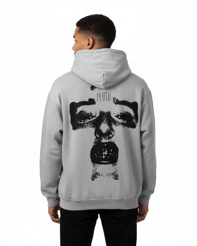Pluto Cross Face Heavyweight Sunfade Oversized Hoodie