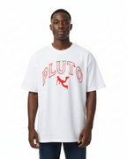 RED Pluto Outline Cotton Boxy Tee-Shirt